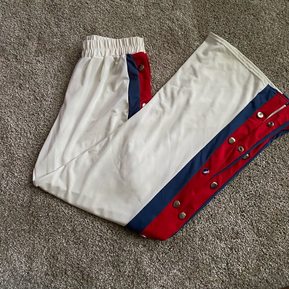 red,white,and blue flare pants